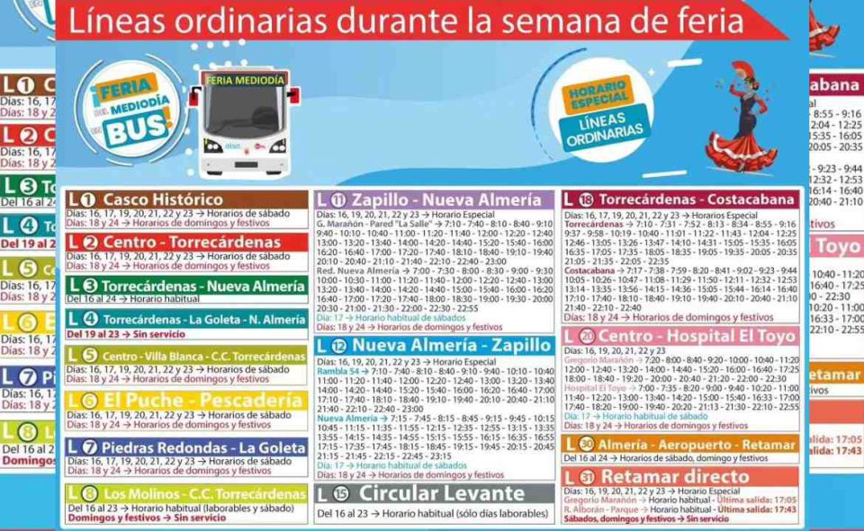 El Ayuntamiento refuerza el servicio de autobús para la Feria con ocho líneas especiales desde los barrios